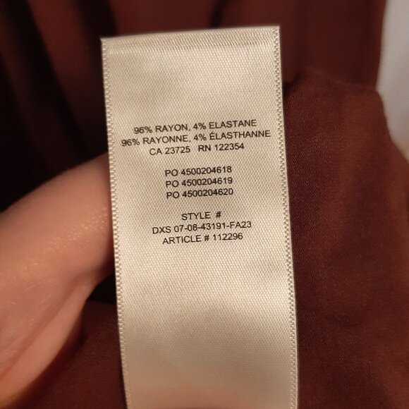 WILFRED FREE Brown Fitted Bodycon Long Sleeve Mock Neck Maxi Dress - Size XS - Picture 10 of 12